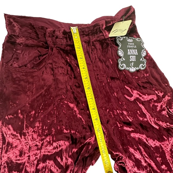 FINAL Last DAY NWT Anna Sui x FP Rose Garden Velvet Rose Embroidered Pants 0 - Picture 11 of 16